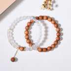FJHDIY015 Sandalwood white agate Bracelet 8mm