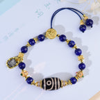 FJHDIY053 Lapis lazuli agate dzi beads Tibetan ethnic style Zakiram Bracelet 8mm