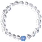 FJHDIY007 Aquamarine white crystal lion Bracelet 10mm
