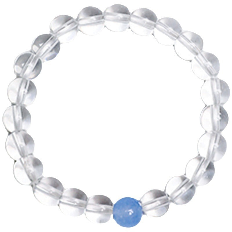 FJHDIY007 Aquamarine white crystal lion Bracelet 10mm