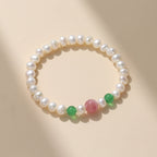 FJHDIY070 Natural strawberry crystal freshwater pearls Bracelet 8mm