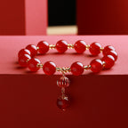 FJHDIY032 Red agate lantern Bracelet 8mm