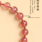FJHDIY039 Strawberry Crystal Cat Claw Bracelet 7mm