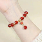 FJHDIY032 Red agate lantern Bracelet 8mm