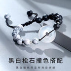 FJHDIY005 Agate peace buckle Bracelet 8mm