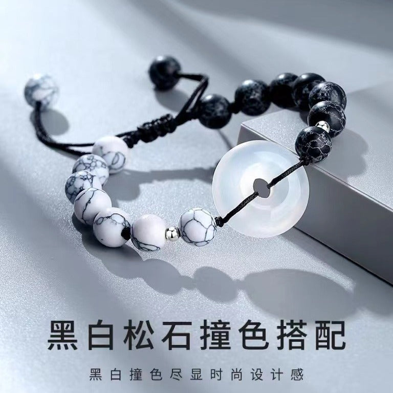 FJHDIY005 Agate peace buckle Bracelet 8mm