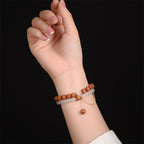 FJHDIY015 Sandalwood white agate Bracelet 8mm