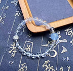 FJHDIY058 Natural aquamarine white crystal Bracelet 8mm