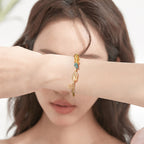 FJHDIY057 Citrine Pixiu weaving Bracelet 8mm