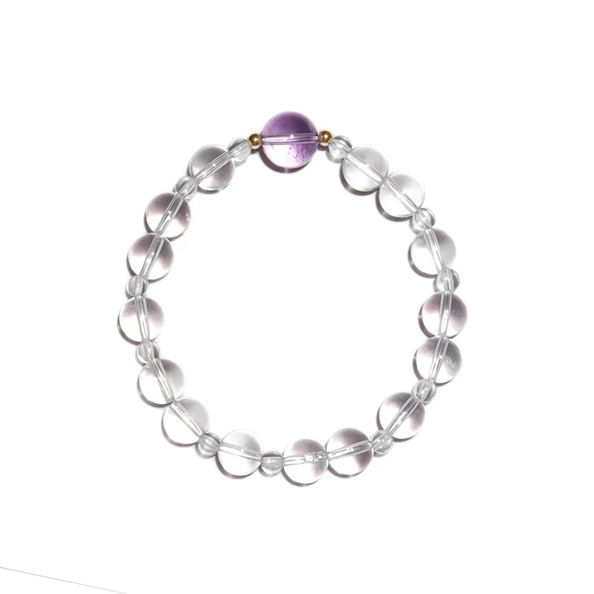 FJHDIY004 White crystal Amethyst Bracelet 8mm