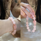 FJHDIY016 Nine-tailed Fox Horse Pink Crystal Bracelet 10mm
