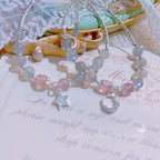 FJHDIY010 Strawberry Crystal Moonstone Bracelet 8mm