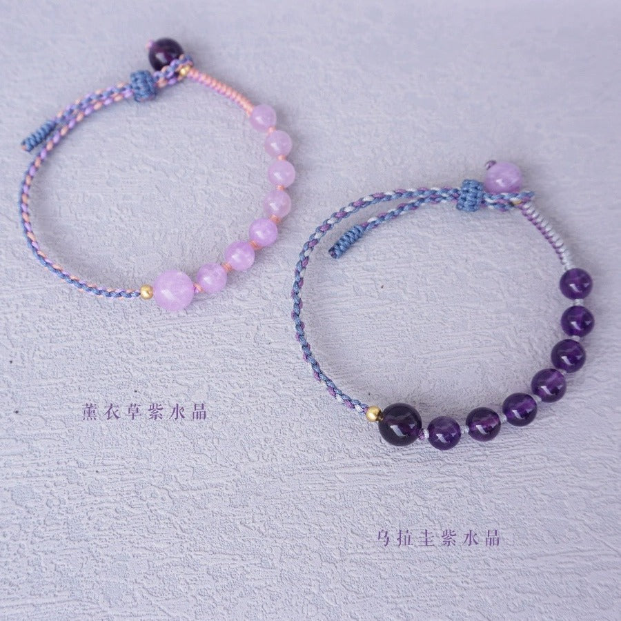 FJHDIY028 Amethyst rope Bracelet 8mm