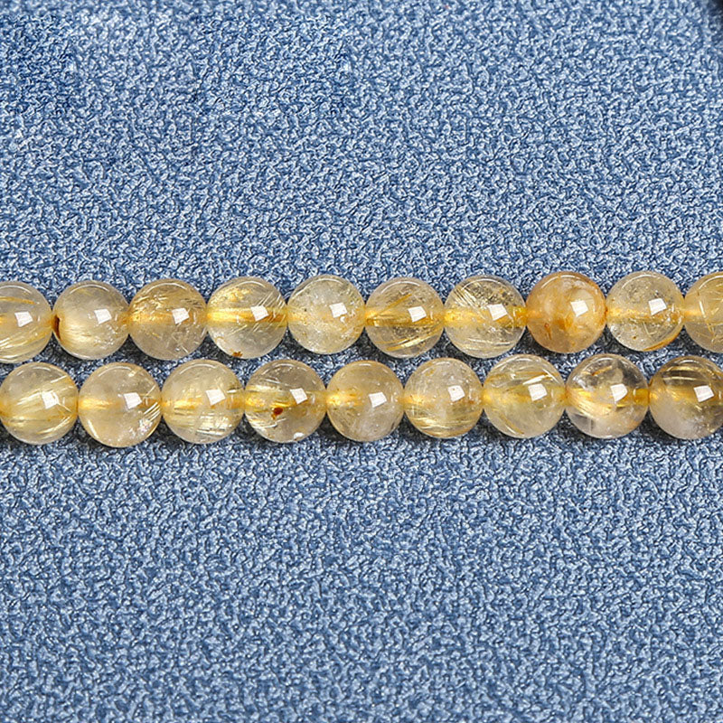 ルチルクォーツ(ルチレイテッドクォーツ)ビーズ卸売 綿ウール 6/10mm