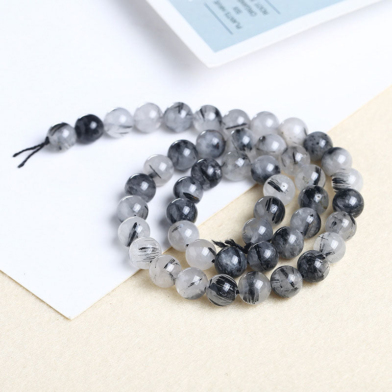 ブラックルチルクォーツビーズ卸売 3A 6/8/10/12mm