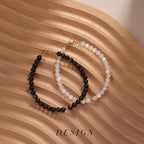 FJHDIY027 Obsidian Moonstone Couple Bracelet 4mm
