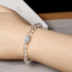 FJHDIY013 White crystal aquamarinel Bracelet 6/8mm