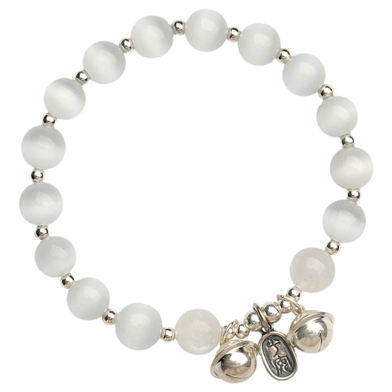 FJHDIY011 Cat's eye lime moonlight crystal Bracelet 8mm