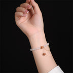 FJHDIY015 Sandalwood white agate Bracelet 8mm