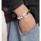 FJHDIY005 Agate peace buckle Bracelet 8mm