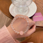 FJHDIY014 White crystal powder crystal peace buckle Bracelet 8mm
