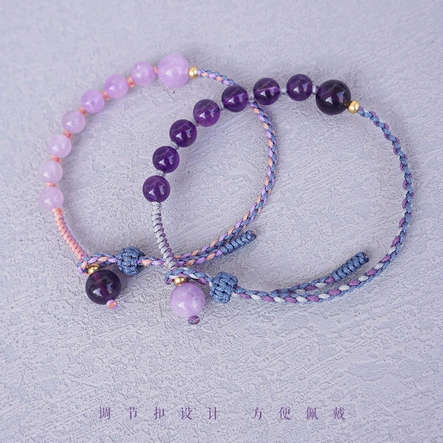 FJHDIY028 Amethyst rope Bracelet 8mm