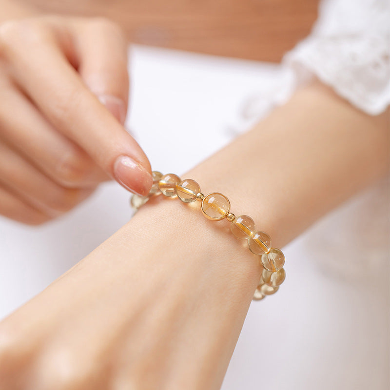 FJHDIY068 Citrine Pixiu Bracelet 6/8mm