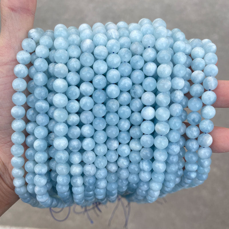 アクアマリンビーズ卸売 3A/7A 6/8/10/12mm