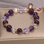 FJHDIY069 Nine purple li fire purple crystal Bracelet 10mm