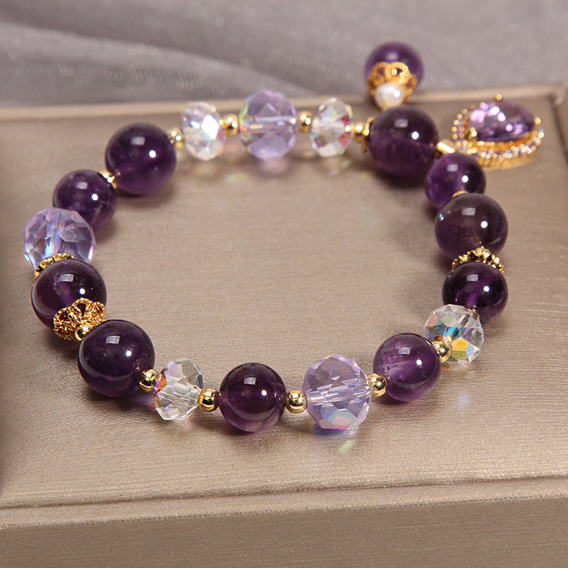 FJHDIY069 Nine purple li fire purple crystal Bracelet 10mm