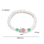 FJHDIY070 Natural strawberry crystal freshwater pearls Bracelet 8mm