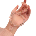 FJHDIY014 White crystal powder crystal peace buckle Bracelet 8mm