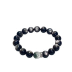 FJHDIY021 Obsidian Green Ghost Crystal Bracelet 8/10mm