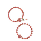 FJHDIY039 Strawberry Crystal Cat Claw Bracelet 7mm