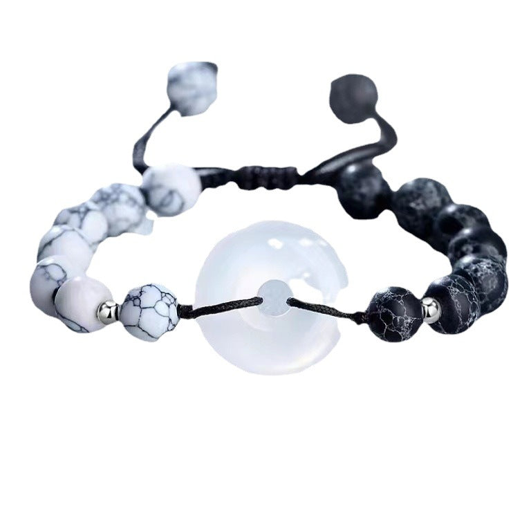 FJHDIY005 Agate peace buckle Bracelet 8mm