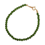 FJHDIY061 Retro green chalcedony Bracelet 4mm