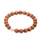 FJHDIY015 Sandalwood white agate Bracelet 8mm