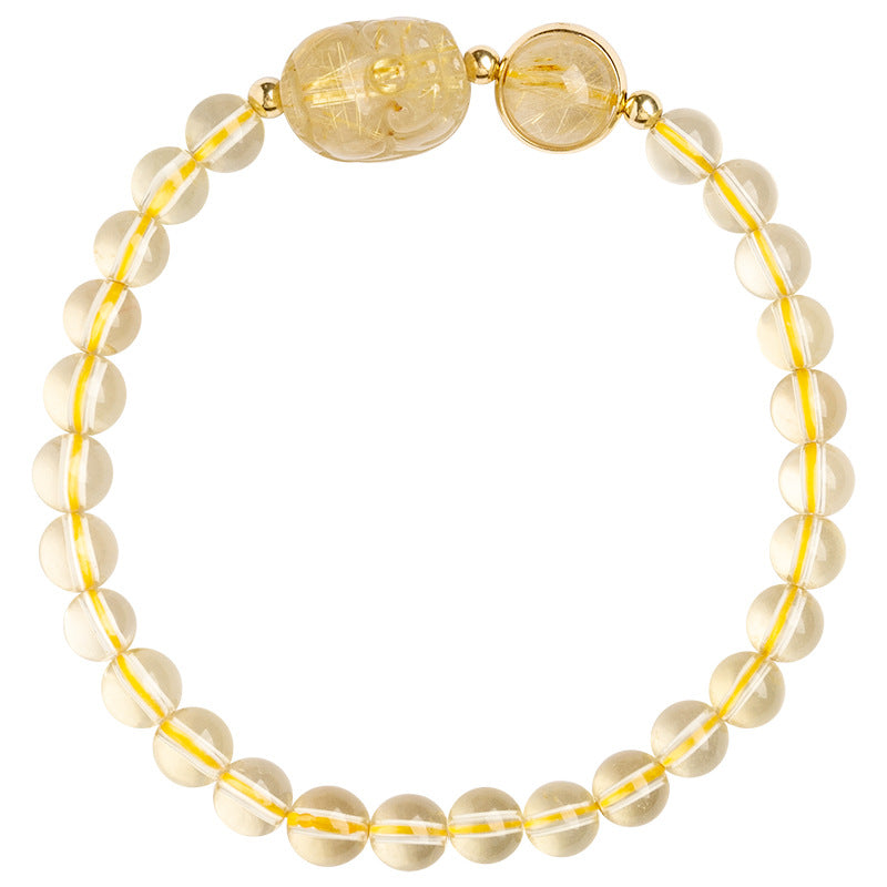 FJHDIY068 Citrine Pixiu Bracelet 6/8mm
