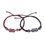 FJHDIY049 Strawberry crystal silver obsidian Pixiu Bracelet 12mm