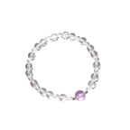 FJHDIY004 White crystal Amethyst Bracelet 8mm
