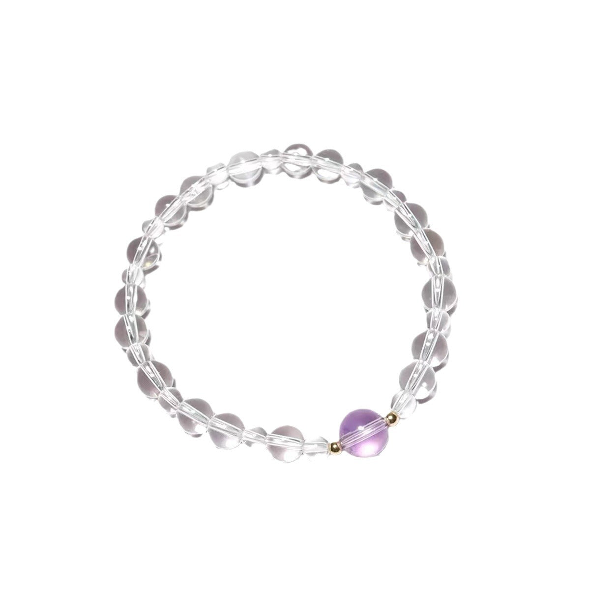 FJHDIY004 White crystal Amethyst Bracelet 8mm