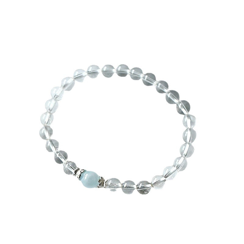 FJHDIY013 White crystal aquamarinel Bracelet 6/8mm