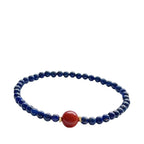 FJHDIY054 Lapis lazuli beads thin southern red Bracelet 4mm