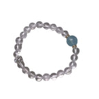 FJHDIY058 Natural aquamarine white crystal Bracelet 8mm