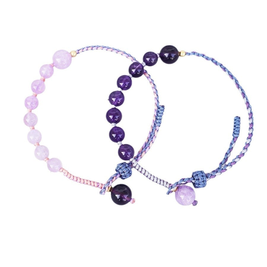 FJHDIY028 Amethyst rope Bracelet 8mm