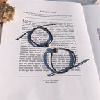 FJHDIY006 Obsidian braided rope Bracelet 10mm