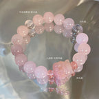 FJHDIY016 Nine-tailed Fox Horse Pink Crystal Bracelet 10mm