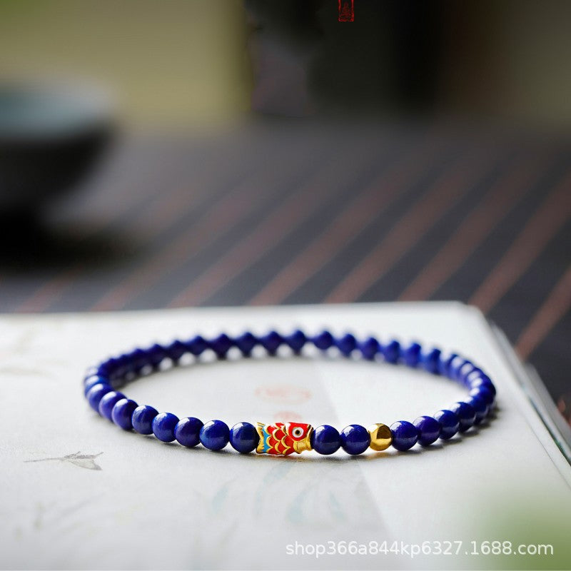 FJHDIY017 Lapis lazuli Bracelet 4mm
