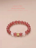 FJHDIY030 Strawberry crystal Bracelet 8mm