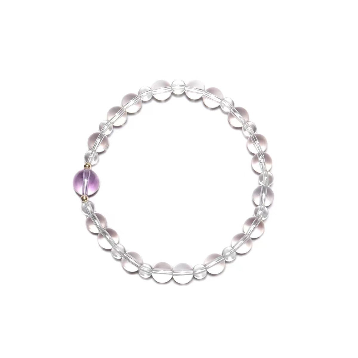FJHDIY004 White crystal Amethyst Bracelet 8mm